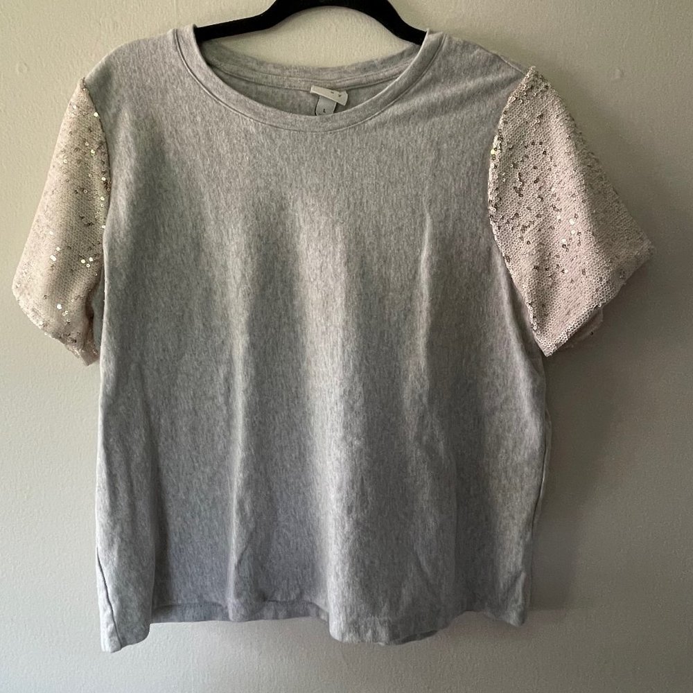A New Day Sequined Sleeved Top | Size L